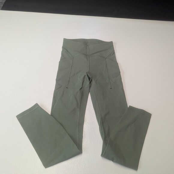 Lululemon Power Thru High-Rise Tight 25" Size 2 Green Twill  *Free tote bag - Picture 14 of 16